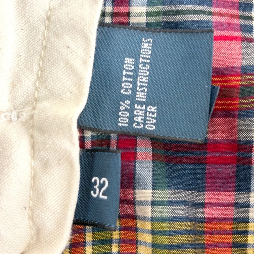 Polo Ralph Lauren Shorts Multicolor Plaid Authentic India Madras Mens 32